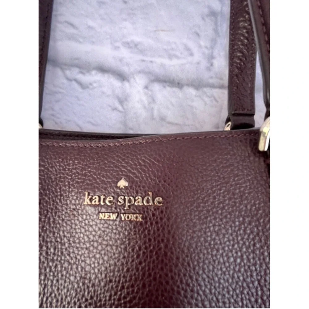 Kate Spade Burgundy Pebbled‎ Leather Top Handle Satchel Bag